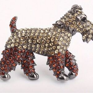 Sparkling Schnauzer Puppy  Dog Brooch